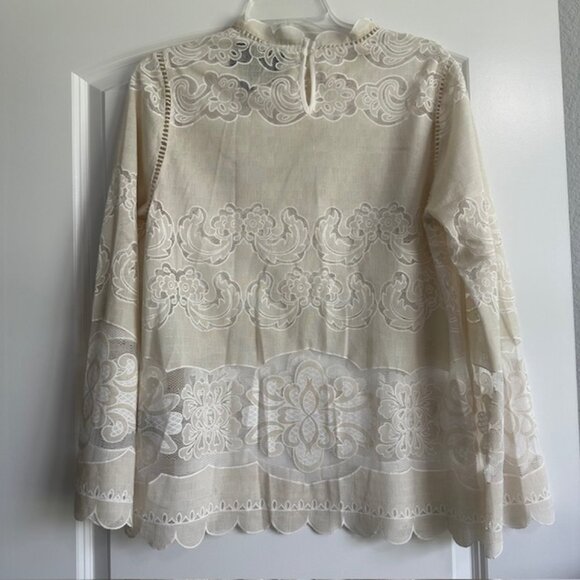 Anthropologie James Coviello Alice Lace Top Sz 10 - Picture 4 of 4